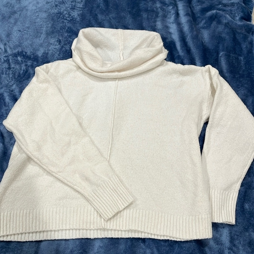 White Cowl Neck Sweater